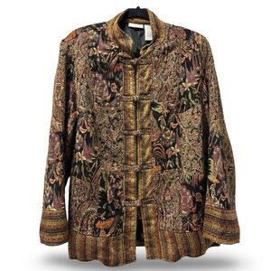 SOLD… Vintage White Stag Asian-Inspired Brocade Jacket Blazer Kimono Style Size